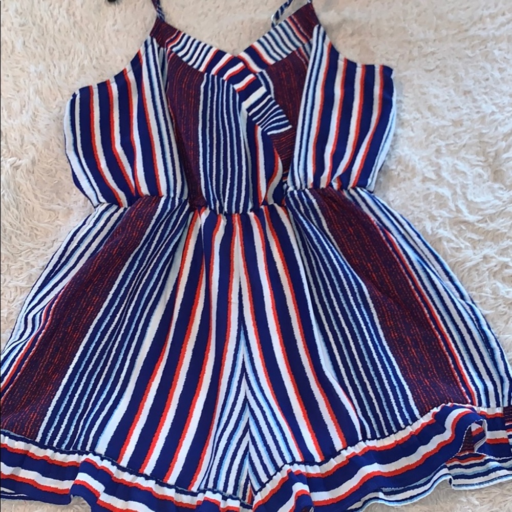 Red, white, and blue romper